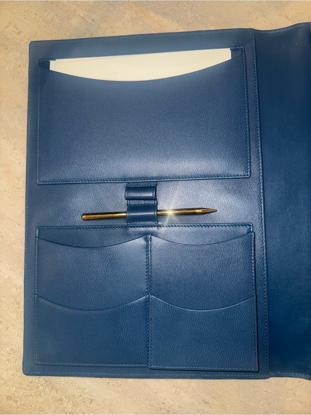 Authentic Smythson of Bond Street A4 leather portfolio - discontinued- Blue